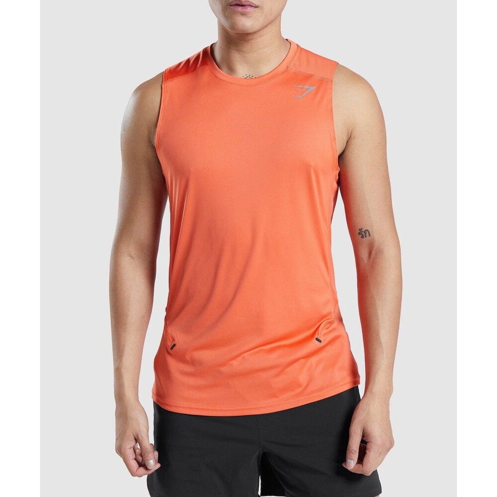 Gymshark Speed Evolve Tank Top Men’s Large Papaya Orange Running Athletic Sold O